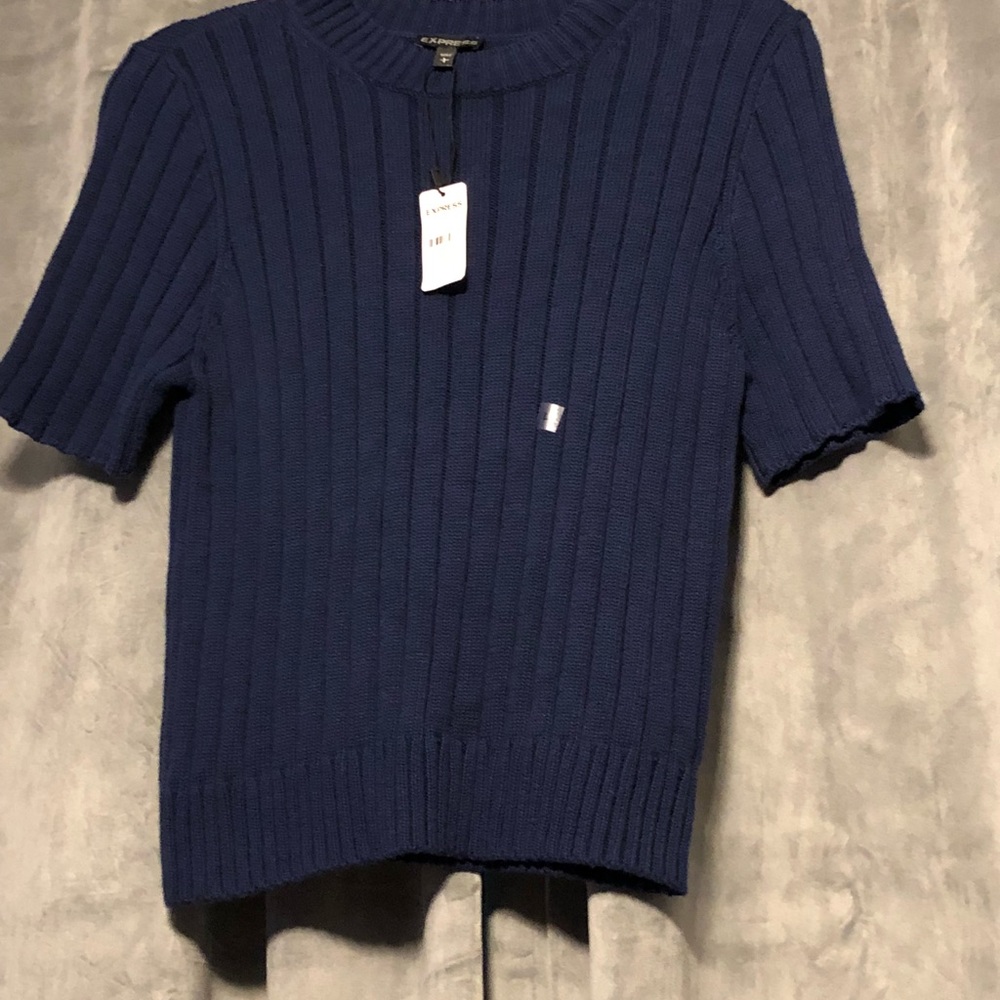 Express cropped short sleeve sweater NWT